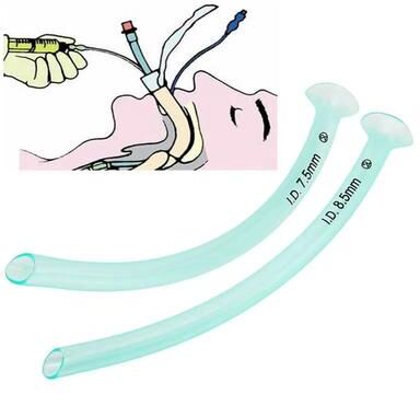 Inspired Finds Disposable Transparent Nasopharyngeal Airway Tube Emergency Airway Support Green Oral Nasal Tube 7.5mm