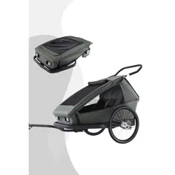 CROOZER Kid Ellma 2 2in1 Kinderfahrradanhänger, Farbe: Moss Green