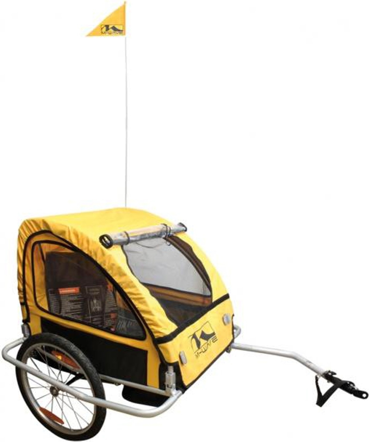 M-WAVE Fahrrad Kinderanhänger CARRY ALL S, gelb/schwarz
