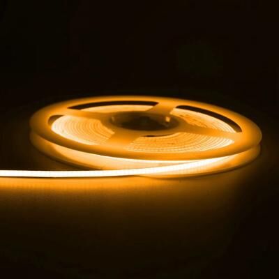 Inspired Finds SlimGlow 3 Mm Ultra Thin COB LED Strip Light (12V High Density) 2m 12v Dc Plug yellow