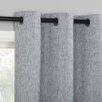 Sun Zero Aldwin Slub Texture Magnetic Closure Total Blackout Grommet 1-Piece Curtain Panel, Single Panel