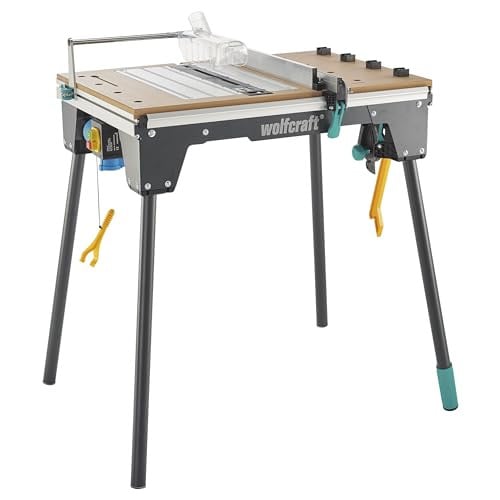 Wolfcraft MASTER cut 2200 4-in-1 machinetafel als cirkelzaag, decoupeerzaagtafel, werkstation en freestafel - Zwart/Zilver