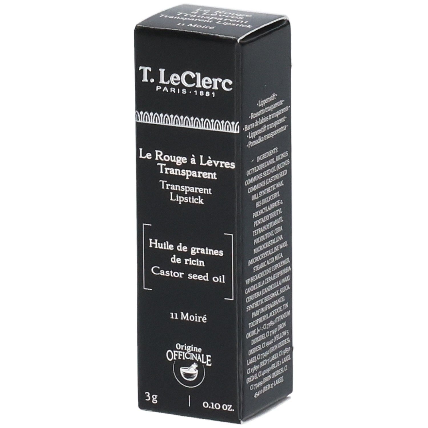 T.LeClerc Rouge A Levres Transparent - 11 Moire 3g 3 g Make up