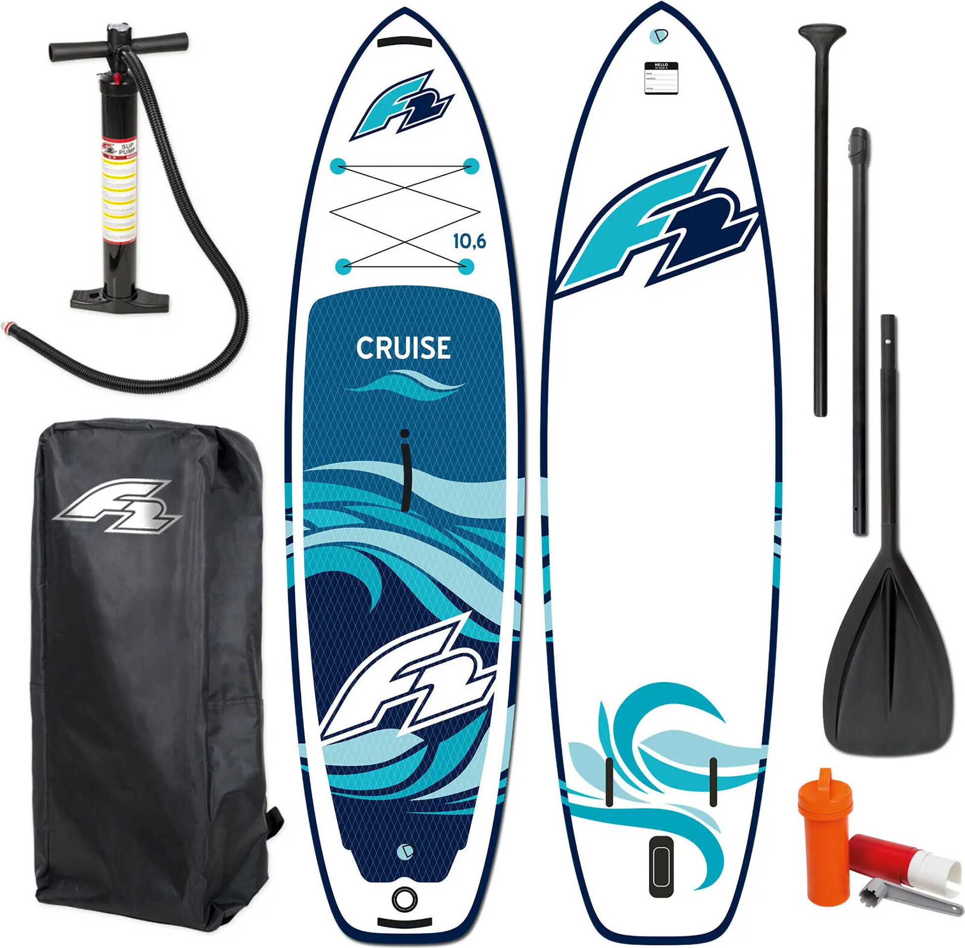 WindSUP F2 Cruise WS 10'5" Aufblasbares Stand Up Paddle Board mit Windsurf-Option Surfboard für Einsteiger & Fortgeschrittene mit zubehör