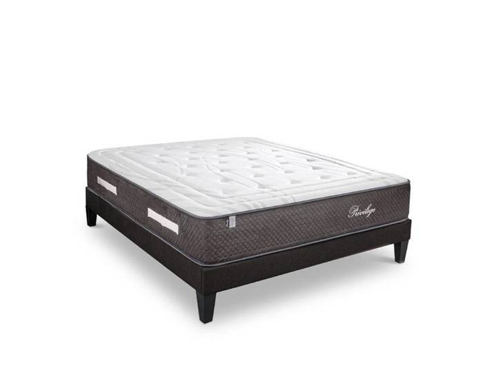 Ensemble Privilège 200x200 cm Matelas Ressorts ensachés + Sommier Bois