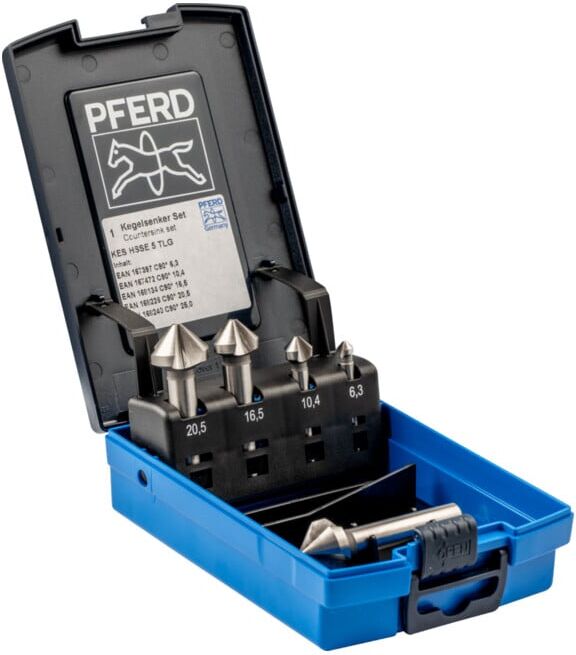 Jeu de fraises PFERD HSSE DIN 335 C90 degrés, diamètre extérieur 5 mm (25202156)