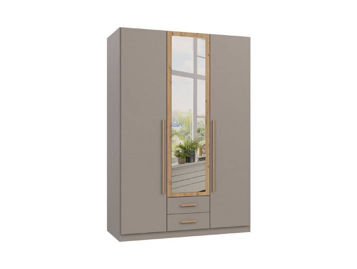 freiraum Drehtürenschrank Drehtürenschrank >MARBURG< in WEISS + ARTISAN - 180x199x58cm (BxHxT) in SAHARAGRAU + ARTISAN - 135x199x58cm (BxHxT)