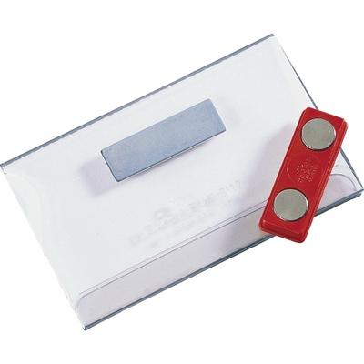 Schild I DURABLE Namensschild Regular - mit Magnet, transparent, Hartfolie, 90x54mm, 25/VE