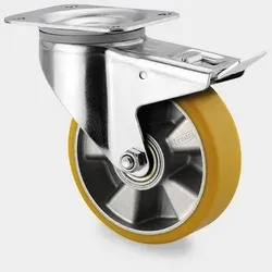 Polyurethanrad TENTE, drehbar mit Bremse, 125 mm