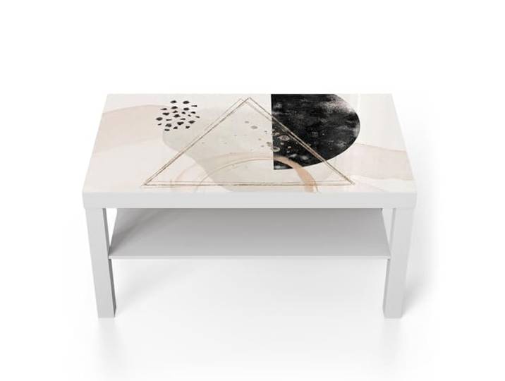 DEQORI Glastisch weiß groß 90x50 cm Motiv Abstrakte Harmonie ausgefallener Beistelltisch aus Glas Hochglanz Couchtisch fürs Wohnzimmer moderner Couch Tisch mit Design
