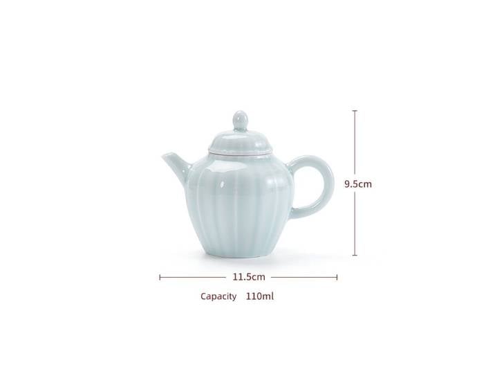 Bouilloire chinoise en céramique bleue céladon, théière, ensemble de cérémonie du thé, thé Oolong au lait