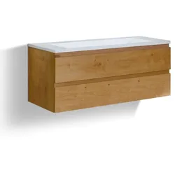 Puris Waschtischunterschrank b.straight Holzoptik Eiche Natur