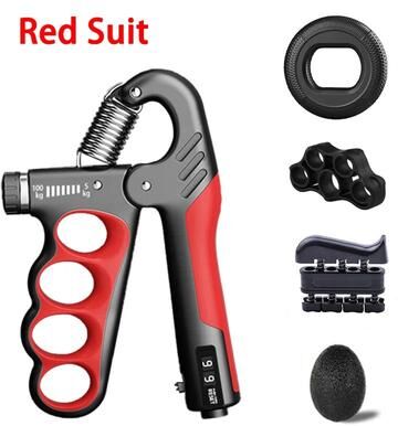 Uplift Treasures Adjustable Hand Grip Strengthener And Wrist Expander red 5pcs