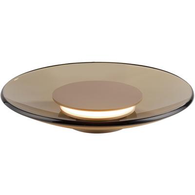 NEUHAUS PURE LED Tischleuchte "PURE Moon", beige (bronce), 1, Ø 32cm H: 6,6cm, 1 Stk., Leuchten, Stufenloses dimmen per Touchdimmer, Glas amberfarben, LED Tischleuchte