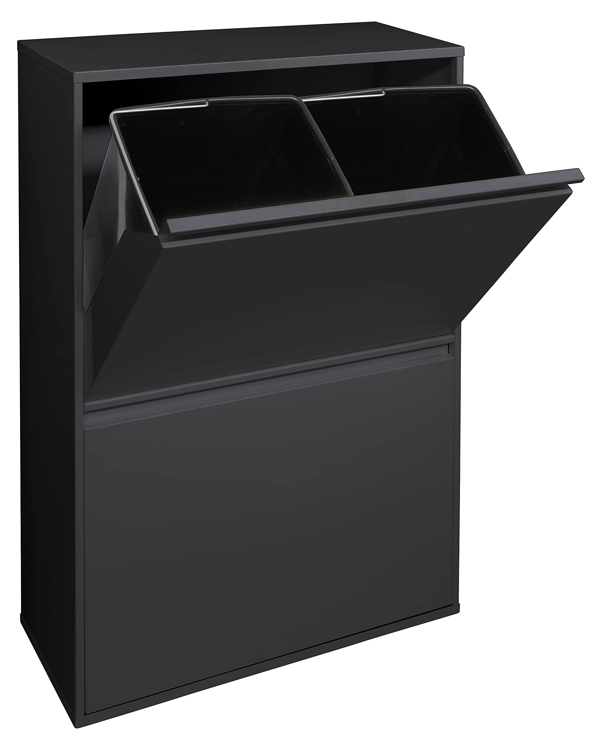 ARREGUI Basic CR606-B Mülltrennsystem aus Stahl | 4 Fächer Mülleimer für die Küc
