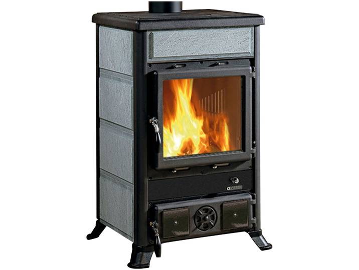 Kaminofen LA NORDICA »Rossella R1« - pietra naturale , grau (schwarz), Kaminöfen, Kaminofen