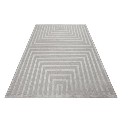 Outdoorteppich ESPRIT "Carolina ESP-54227", grau (hellgrau), B:160cm H:6mm L:225cm, Polypropylen (PP), Teppiche, Outdoorteppich, mit Hoch-Tief-Effekt, modern, robust, pflegeleicht, Terrasse, Küche