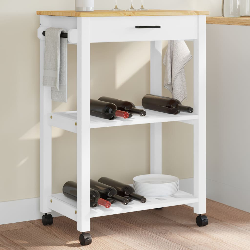 Brambly Cottage Kitchen Serving Cart White 90cm H X 60cm W X 40cm D