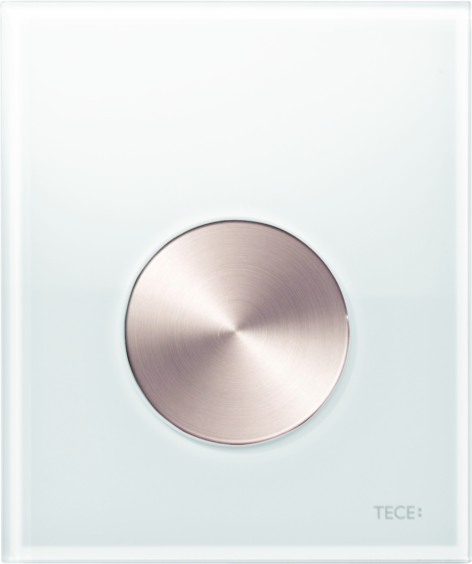 TECEloop Urinal Betätigungsplatte 9242661 Glas weiss, Taste Edelstahl, mit Kartusche