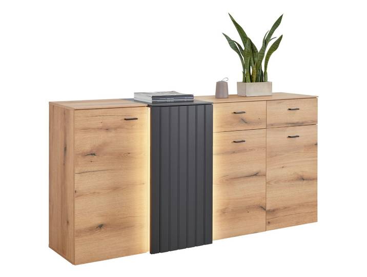 Sideboard Verdana in Eiche/Grau