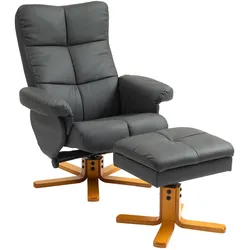 RELAXSESSEL mit Hocker, Stauraum, Fernsehsessel mit Liegefunktion, Dunkelgrau