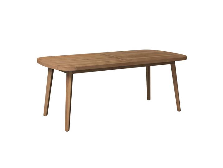 Ambia Garden Gartentisch, Akaziefarben, Holz, Akazie, massiv, zylindrisch, 200x77x100 cm, FSC 100%, Gartenmöbel, Gartentisch, Gartentische