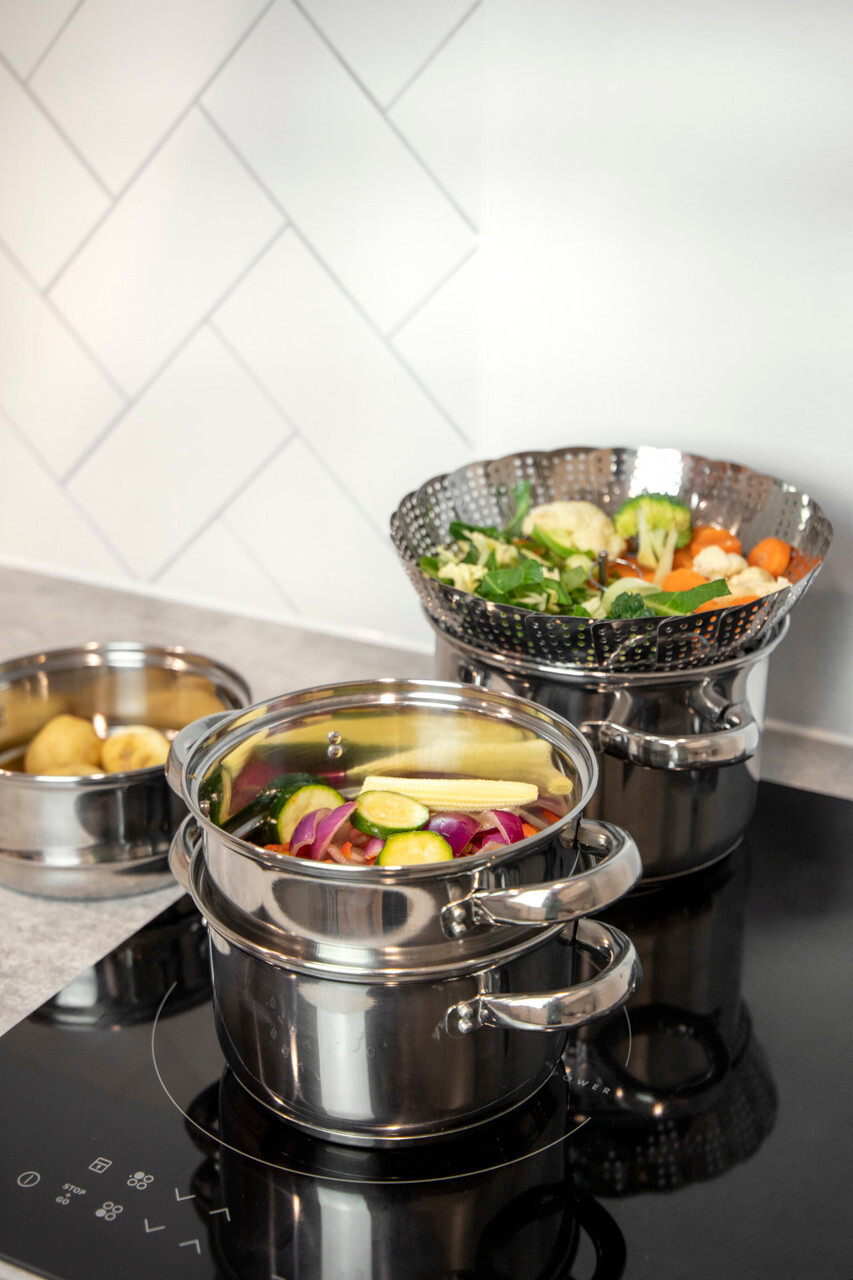 KitchenCraft Inklapbare Accessoires voor Stoomkoken, Staal, 28 cm