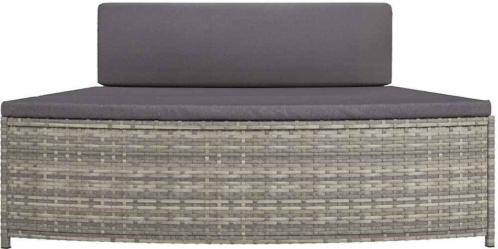 vidaXL Bancs de spa avec coussins lot de 2 gris résine tressée