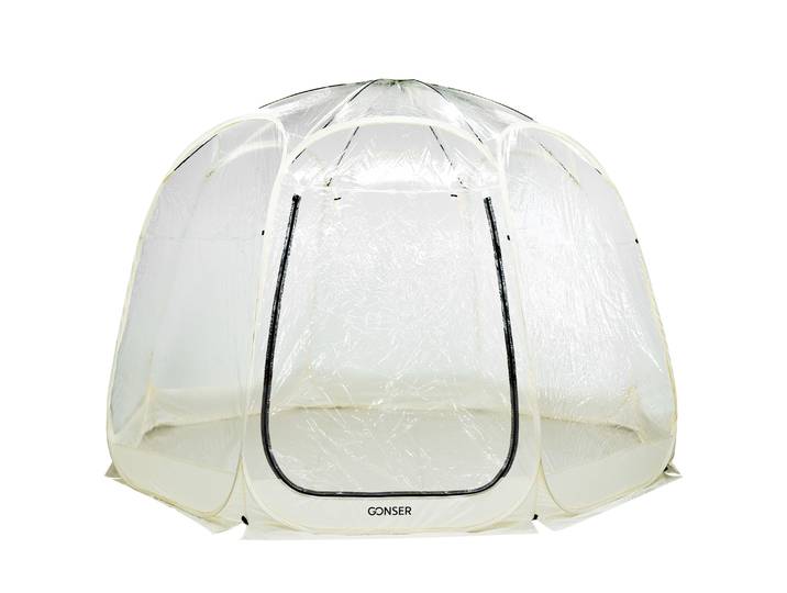 Pop-Up Bubble Zelt 8-10 Personen 380 cm transparent/weiss