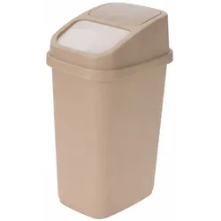 Mojawo Waste Bin Mülleimer Kosmetikeimer Bad Schwingdeckel 5L Beige