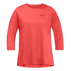 Jack Wolfskin Damen Crosstrail 3/4 Shirt - M - Vibrant Red