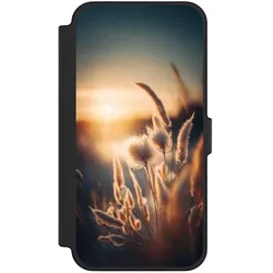 Nivocase Klapphülle für Apple iPhone 12 Pro Max Handyhülle aus Kunst Leder NIVOflip schwarz Natur Sonne (Apple iPhone 12 Pro Max), Smartphone Hülle, Schwarz