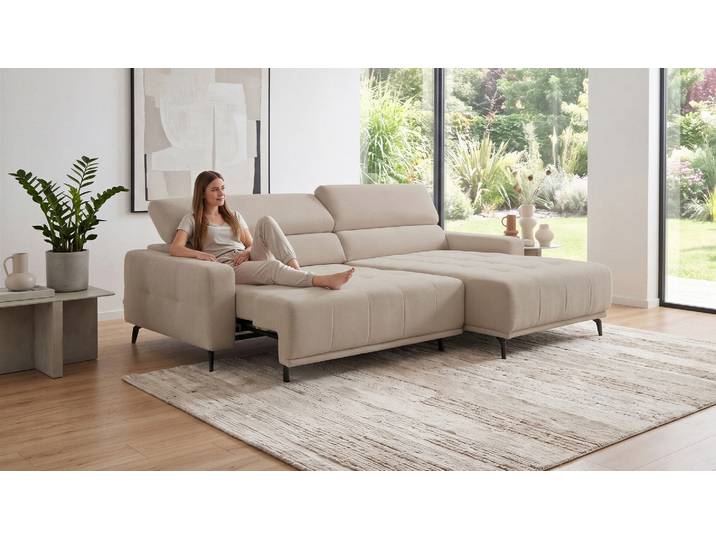 Ecksofa Moon mit motor. Sitzvorzug und Kopfteilverstellung