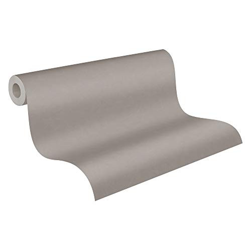 A.S. Création New Life Vliesbehang Uni Grijs Taupe 10.05 x 0.53 m