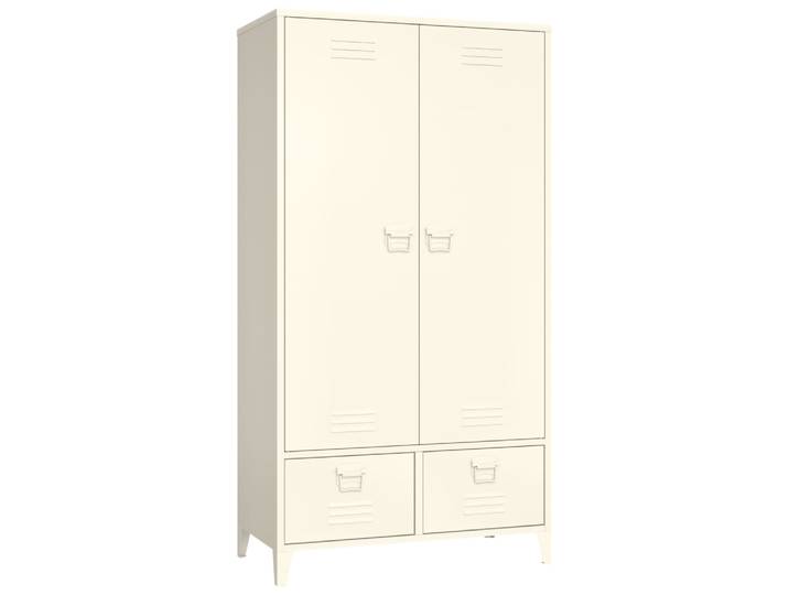 Armoire avec penderie en métal blanc 180cm
