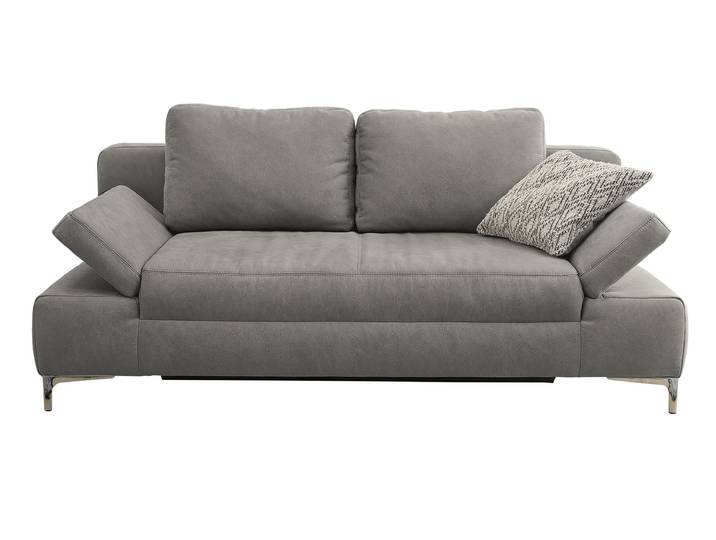 Schlafsofa grau Bettkasten ausziehbar 200 cm Federkern - JANO