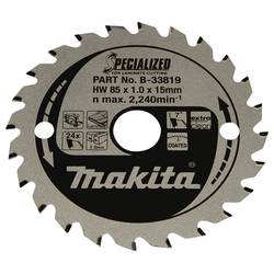 Makita SPECIALIZED B-33819 Kreissägeblatt 85 x 15 x 1.0 mm Zähneanzahl: 24 1 St.
