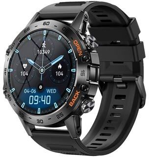 Clever Finds Luxury Steel Smart Watch For Men With Bluetooth Call Fitness Tracker silicone Black
