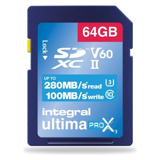 Integral INSDX64G-280/100U2 (64 GB, SDXC, U3, UHS-II) (INSDX64G-280/100U2)