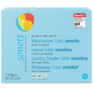 Sonett Waschmittel Color sensitiv, mit Bio-Panamarinde, DE1022, Pulver, ökologisch, 1,2 kg, Waschladungen 30