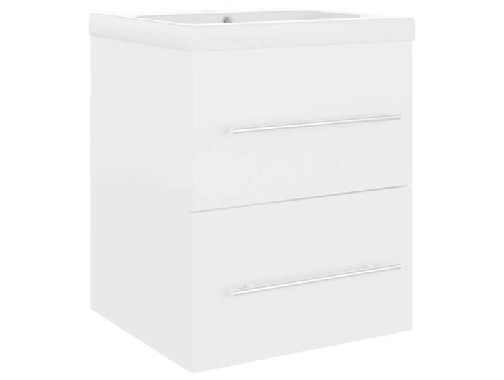 Blanc Armoire d'évier JILL design avant-gardiste avec lavabo intégré Blanc Aggloméré 41x38.5x48 cm MM820