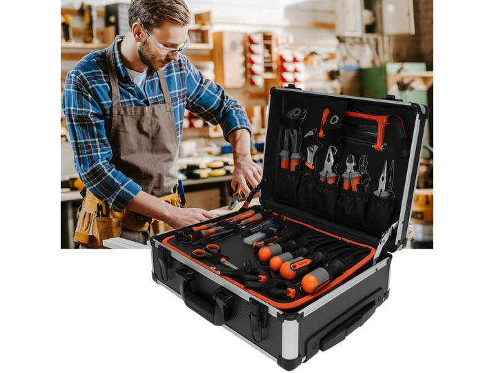 Werkzeugkoffer Trolley mit umfangreichem Handwerkzeugset, 88tlg.
