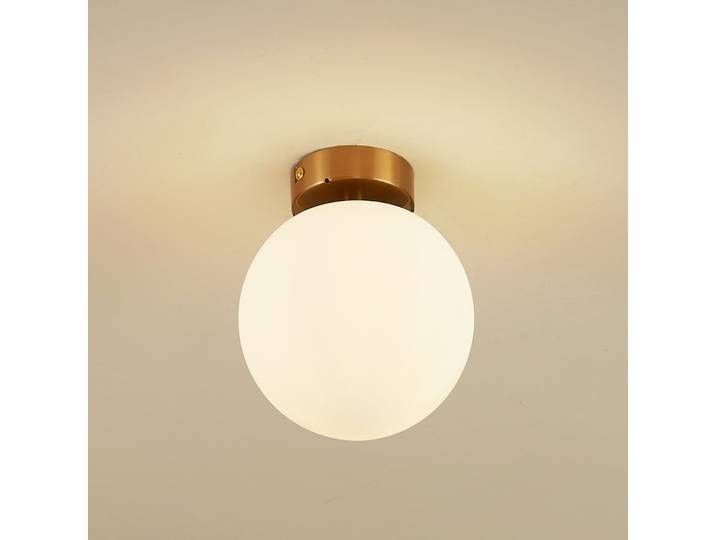 Bidolo Plafonnier IP44 Laiton - Lucande - Salle de bains - Verre - Boule