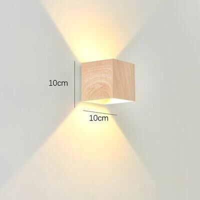 Useful Little Things Creative Wood LED Up And Down Wall Lamp For Artistic Entrances, Stairs, And Balconies b1 white Light