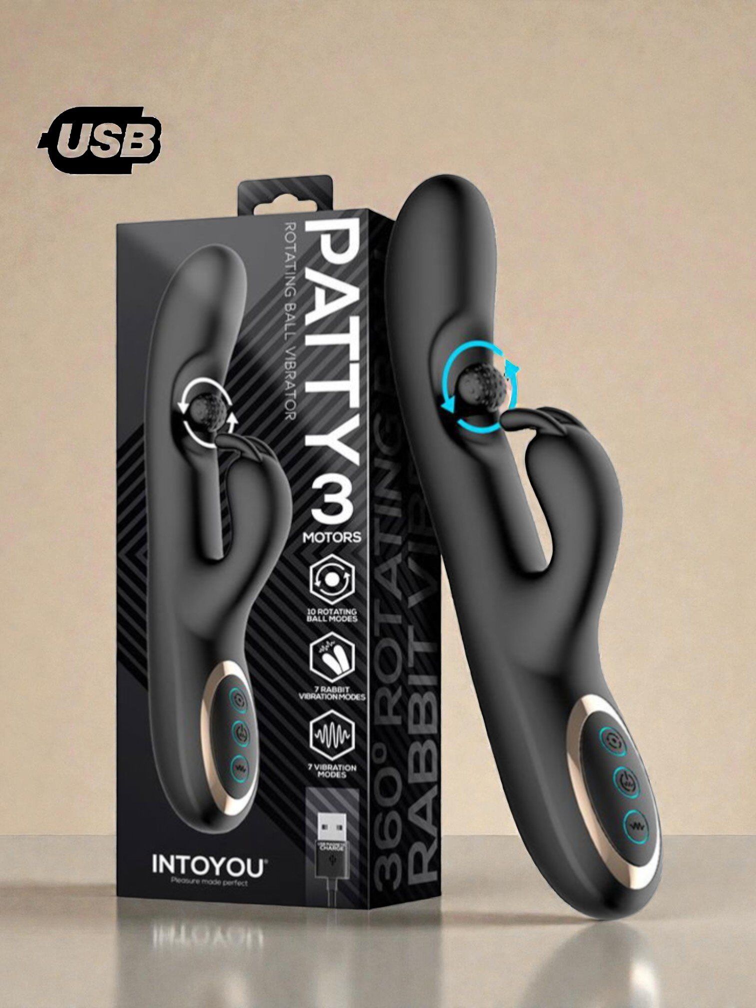 Intoyou Vibromasseur Rabbit avec Boules Rotatives