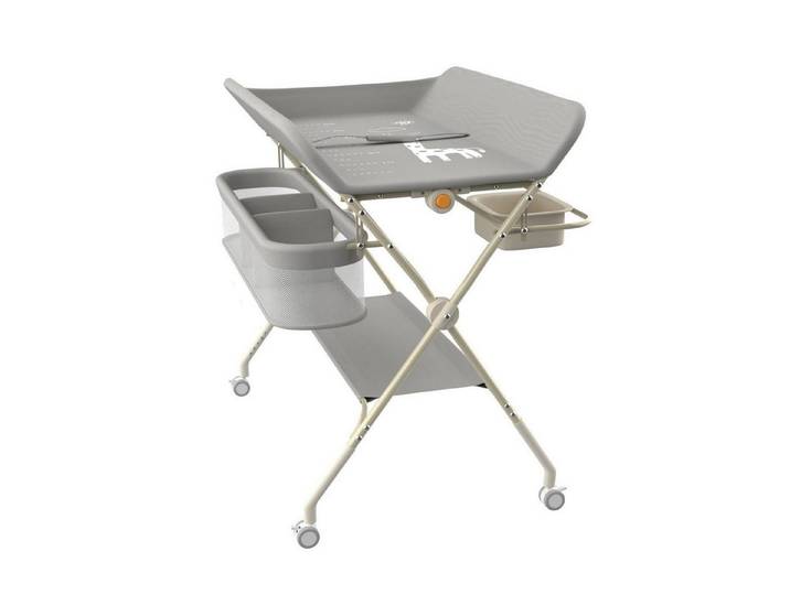 LuxusKollektion Wickelkommode Klappbare Wickelkommode Grau 75x68x83-91cm