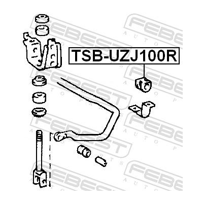 FEBEST Lagerung, Stabilisator TSB-UZJ100R Hinterachse für TOYOTA
