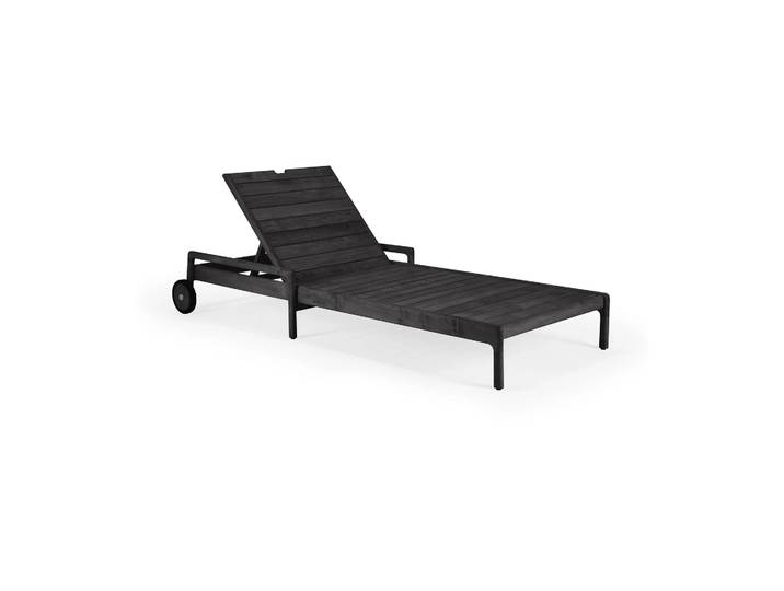 Ethnicraft Jack Outdoor Sonnenliege schwarzgebeizt teak Ohne Kissen