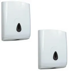 2 PlastiQline Papierhandtuchspender MIDI - Kunststoff  - Handtuchspender grau