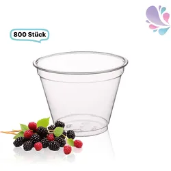 Smoothie Cups, klare Becher 225ml - 800 Stück, transparentes recyceltes PET